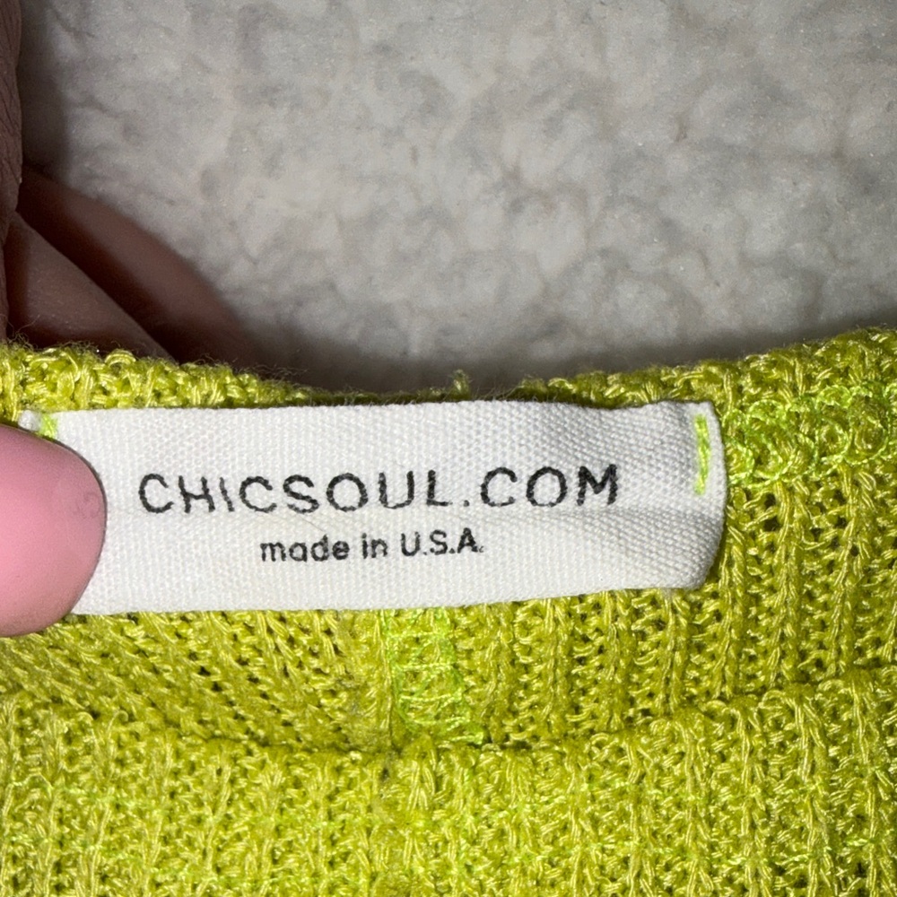 Chic Soul Bright Green Crew Neck Sweater - Picture 2 of 6